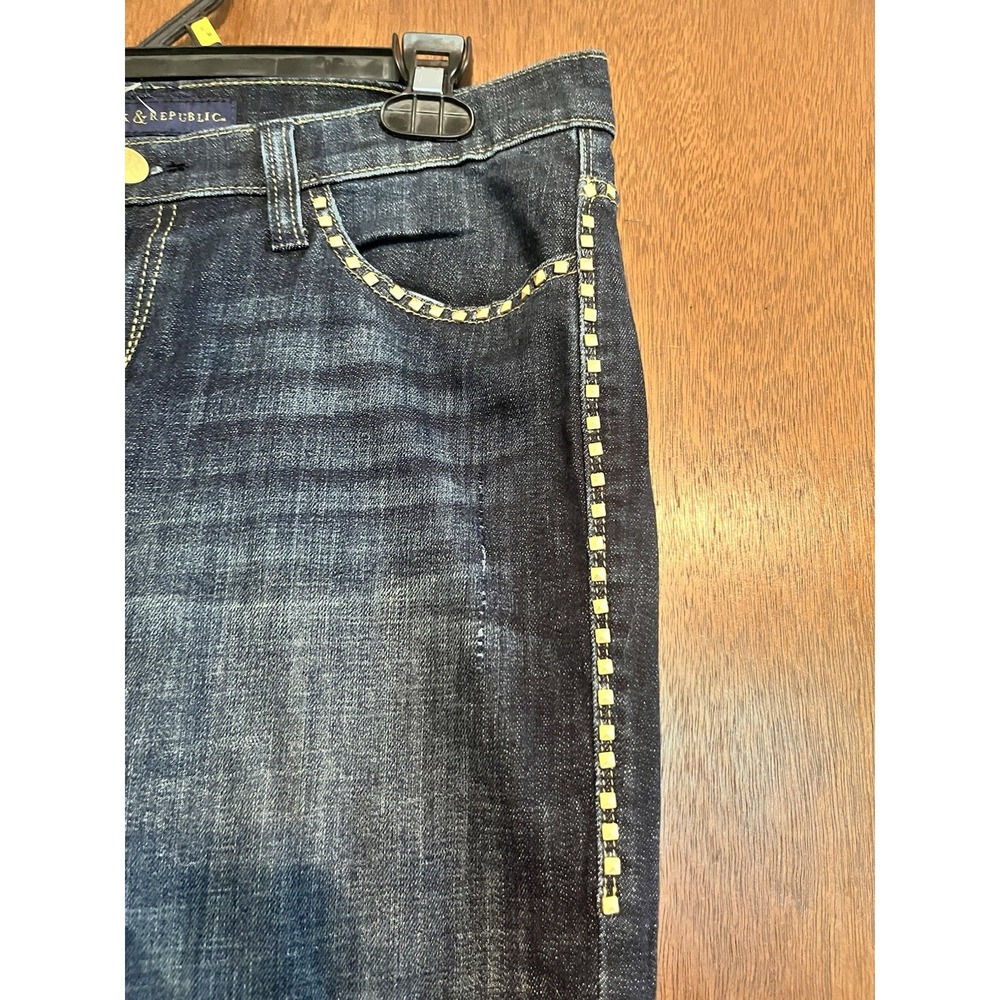NWT Rock And Republic Womens Sz12 M Kasandra Boot Cut Studed Jeans - Picture 2 of 8